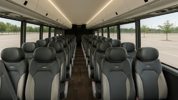 Interior of Charter Bus Company Arlington's 20 Passenger Mini bus in Arlington